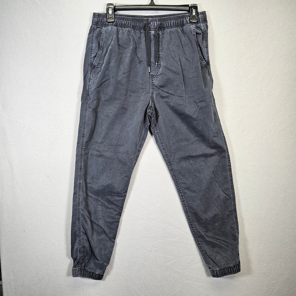 American Eagle Flex Jogger Pants Mens Small Black Gray Drawstring Casual‎